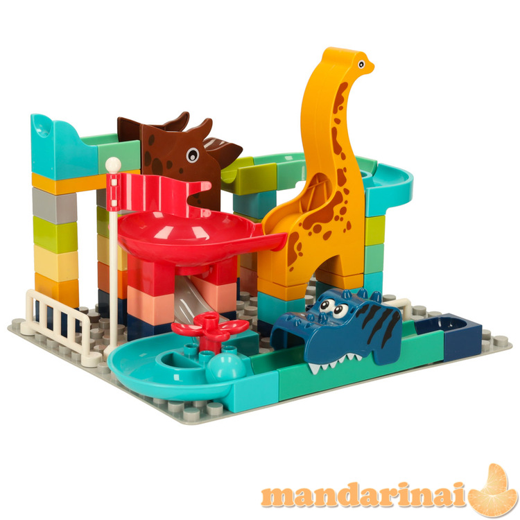 Kūrybiniai blokeliai kamuoliukų takelio dinozaurų parkas 62vnt 1