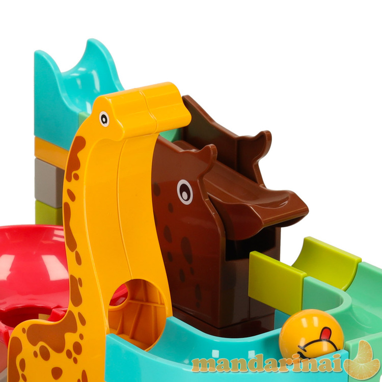 Kūrybiniai blokeliai kamuoliukų takelio dinozaurų parkas 62vnt 4