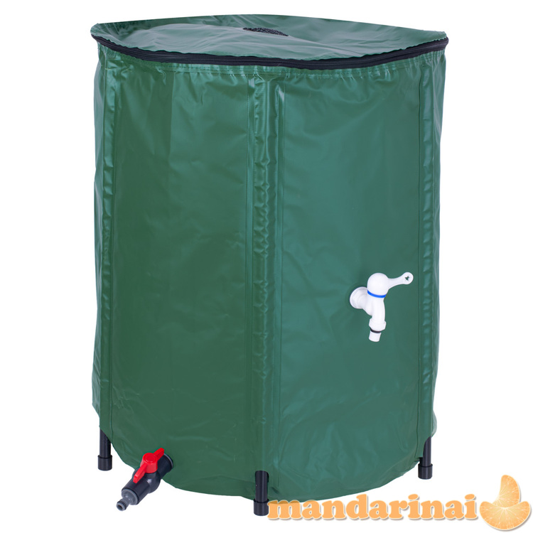 Konteineris lietaus vandens bakas su čiaupo lietaus vandens statine sulankstomas 500 litrų