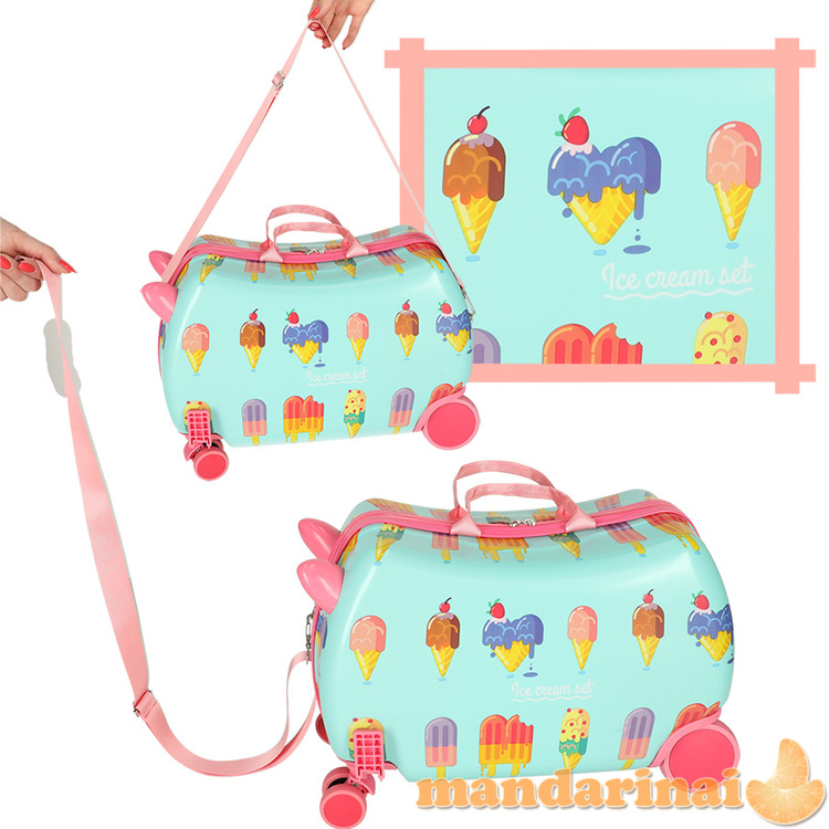 Vaikiškas kelioninis dėklas ant ratų ledai 4