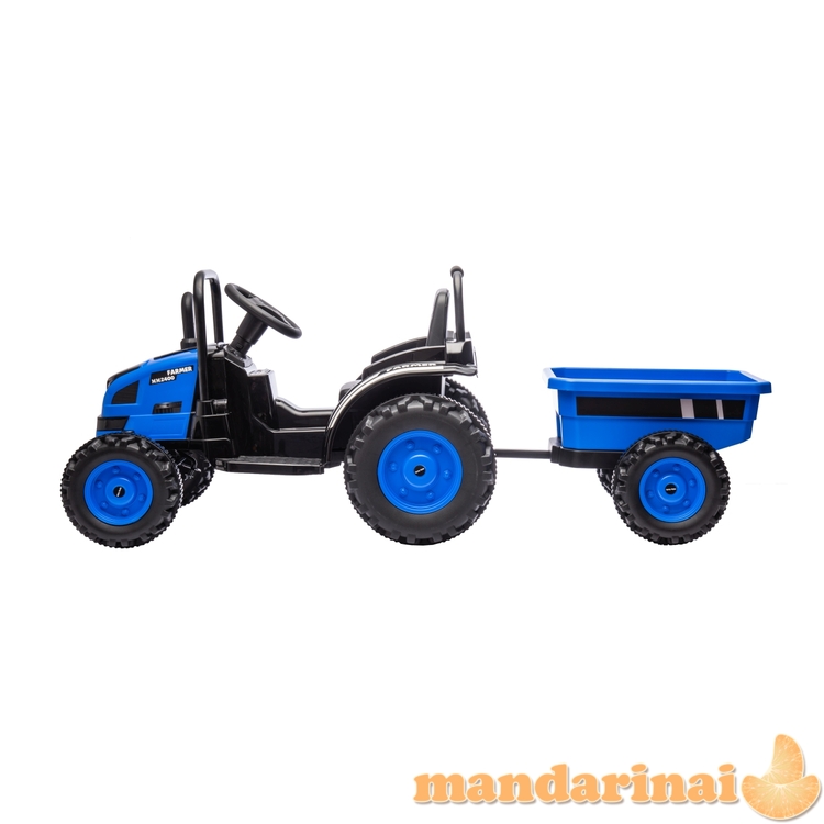 Baterija varoma transporto priemonė Farmer Blue traktorius su priekaba 4