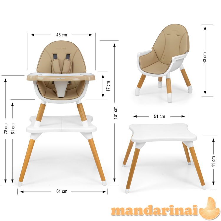 Malmo Beige 2in1 maitinimo kėdutė