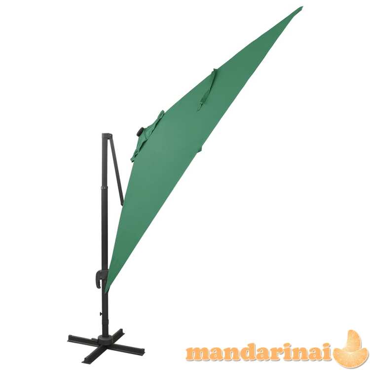 Gembinis skėtis su stulpu ir led lemputėmis, žalias, 300cm