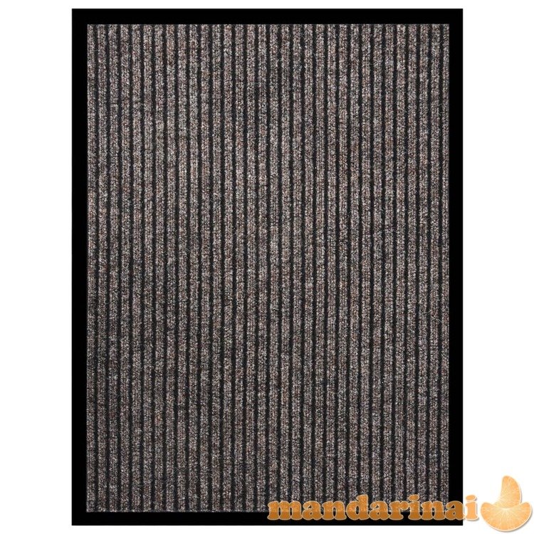 Durų kilimėlis, smėlio spalvos, 60x80cm, dryžuotas