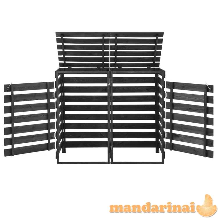 Dviguba konteinerių pastogė, 140x75x121cm, pušies masyvas