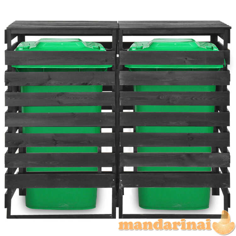 Dviguba konteinerių pastogė, 140x75x121cm, pušies masyvas