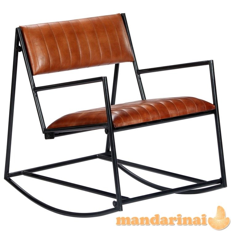 Supama kėdė, rudos spalvos, tikra oda