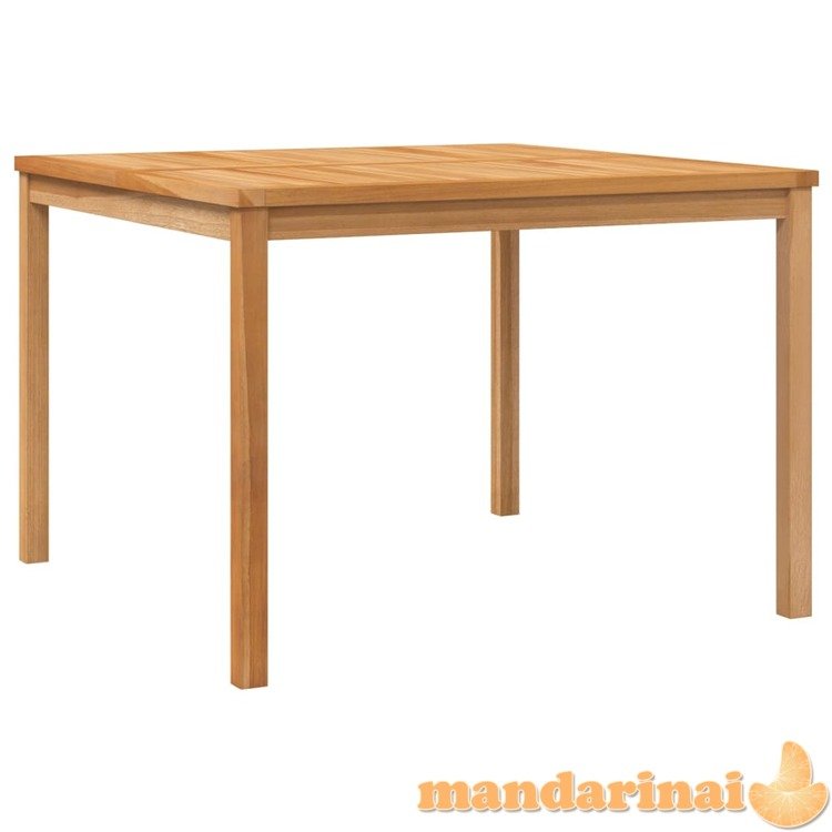 Sodo valgomojo stalas, 110x110x77cm, tikmedžio medienos masyvas