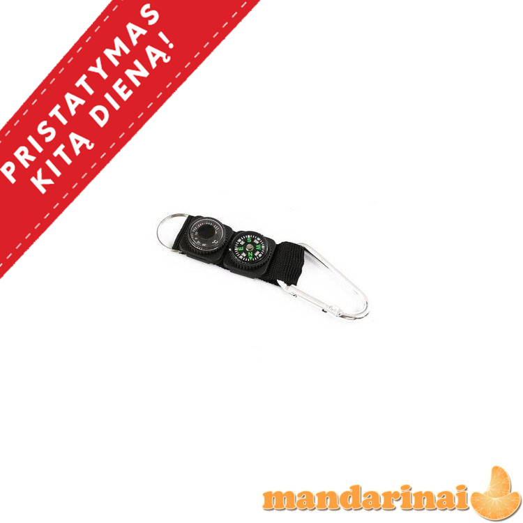 Kompaktiškas raktų pakabukas su kompasu ir termometru