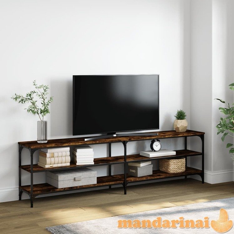 Televizoriaus spintelė, dūminė, 180x30x50cm, mediena ir metalas