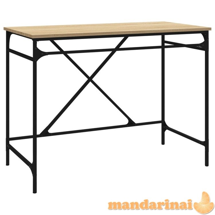 Rašomasis stalas, ąžuolo, 100x50x75cm, apdirbta mediena/geležis