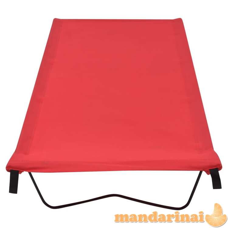 Stovyklavimo gultas, raudonas, 180x60x19cm, audinys ir plienas