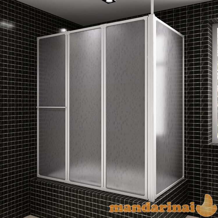 Dušo/vonios sienelė, 70x120x137cm, l formos, 4 plokštės, sulankstoma
