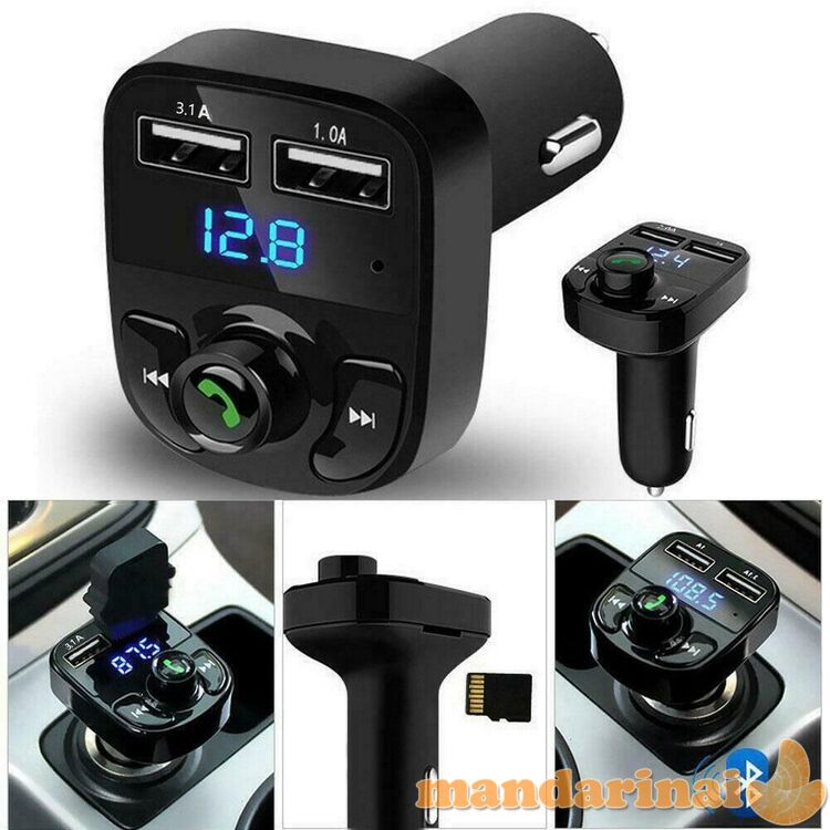 FM moduliatorius su BLUETOOTH ir krovikliu telefonui