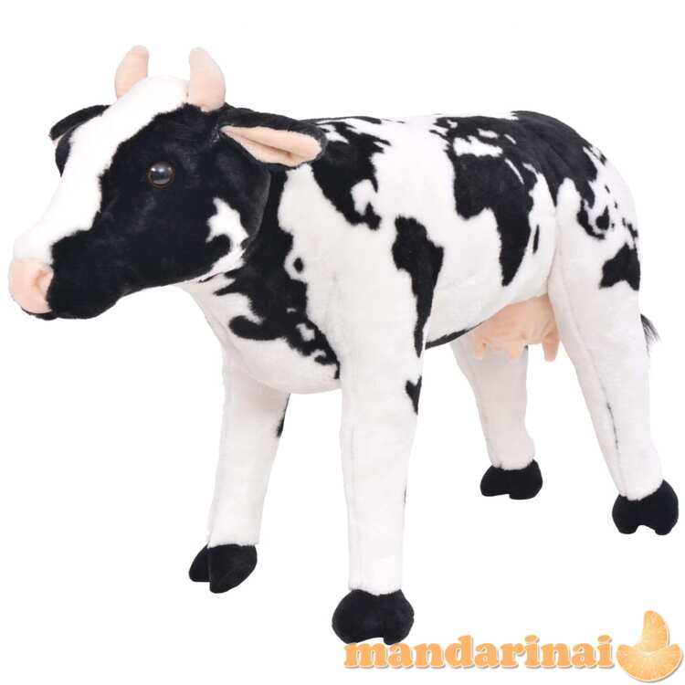 Stovintis pliušinis žaislas karvė, juodas ir baltas, xxl