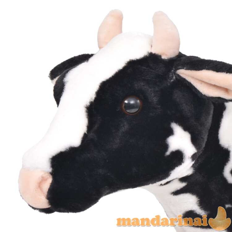 Stovintis pliušinis žaislas karvė, juodas ir baltas, xxl