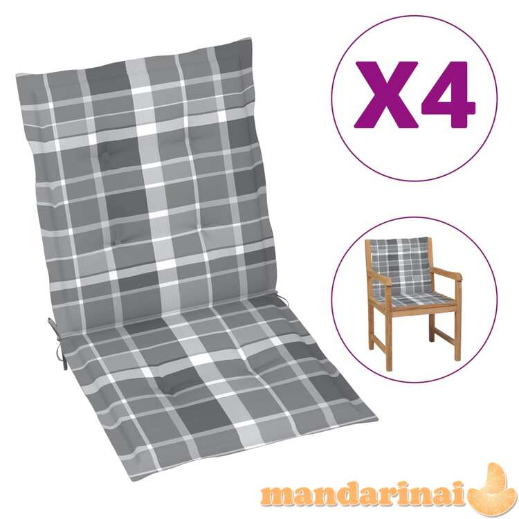 Sodo kėdės pagalvėlės, 4vnt., 100x50x3cm, audinys, languotos