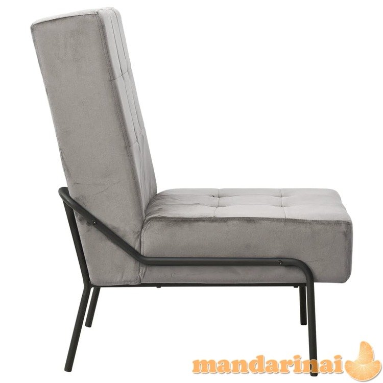 Poilsio kėdė, šviesiai pilkos spalvos, 65x79x87cm, aksomas