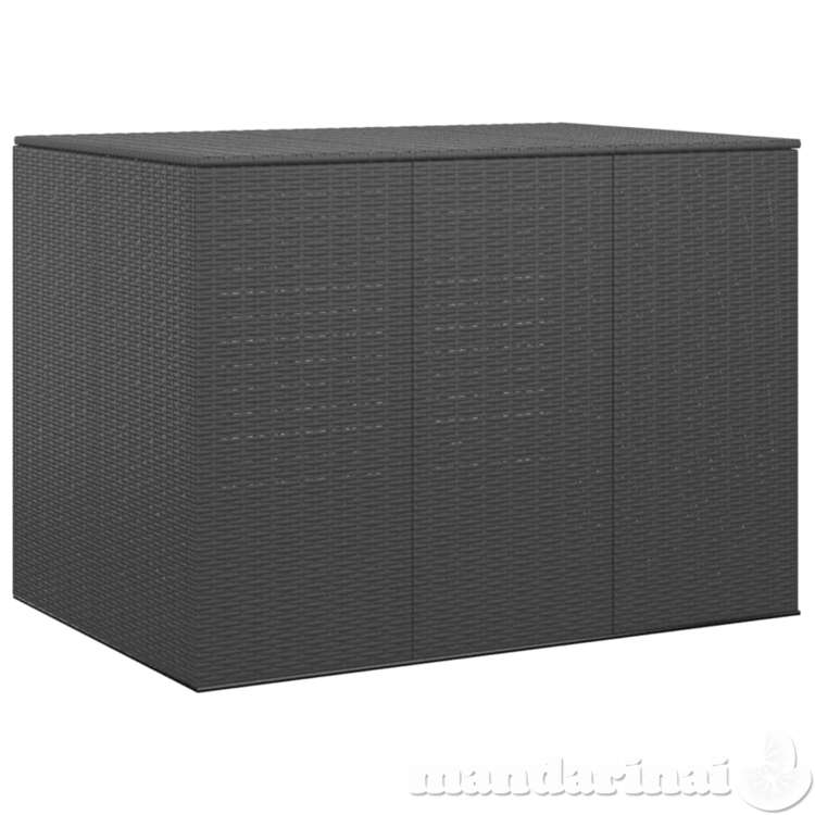 Sodo dėžė pagalvėlėms, juoda, 145x100x103cm, pe ratanas