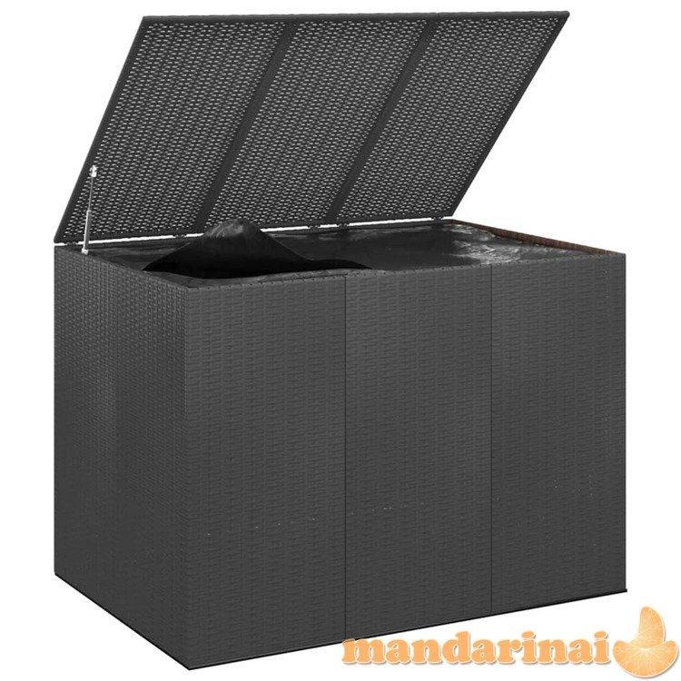 Sodo dėžė pagalvėlėms, juoda, 145x100x103cm, pe ratanas