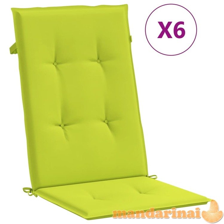 Sodo kėdės pagalvėlės, 6vnt., šviesiai žalios, 120x50x4cm