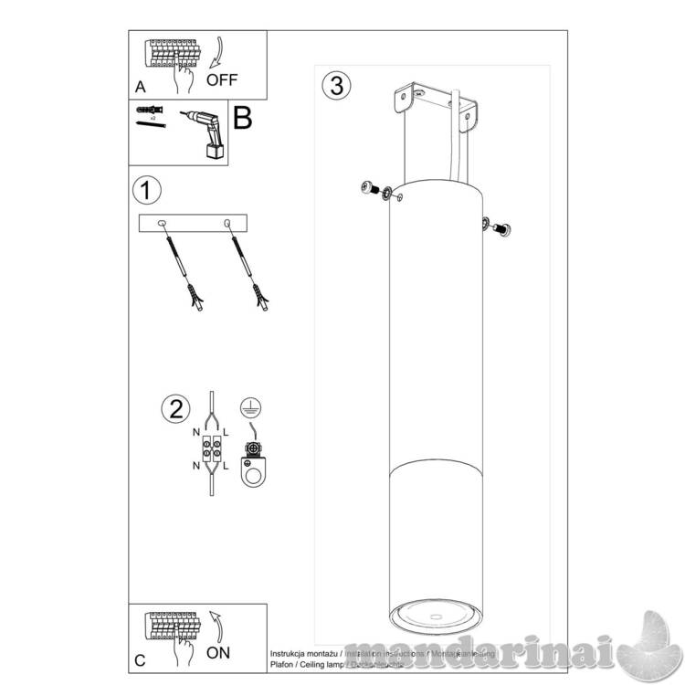 Lubinis šviestuvas loopezas juodas/vario 4