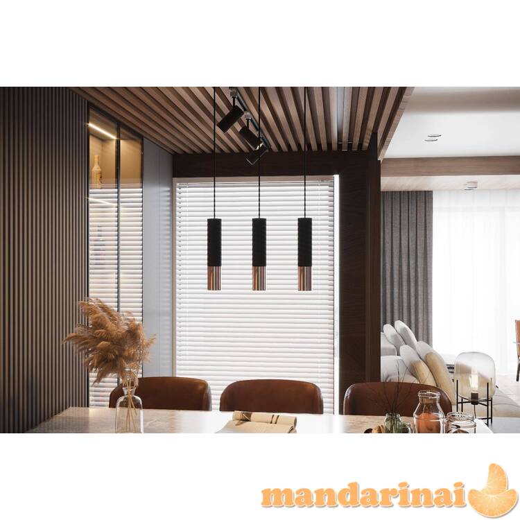 Lubinis šviestuvas loopezas juodas/vario 6