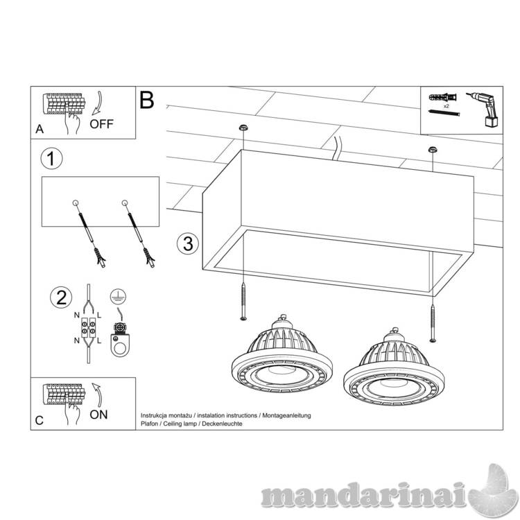Plfond keturi 2 natūralios medienos