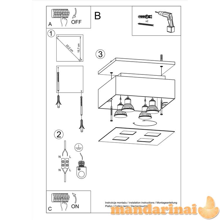 „Šviestuvas Mono 4 Black“ 4