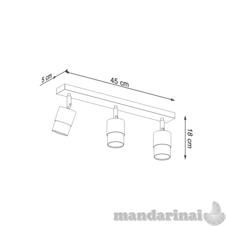 3 juodos/chromo Nero Lubinis šviestuvas 3