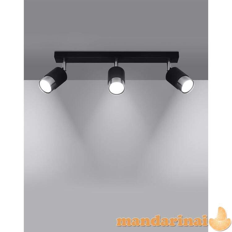 3 juodos/chromo Nero Lubinis šviestuvas