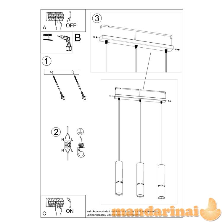 Pakabinama lemputė loopez 3L juoda/chromu