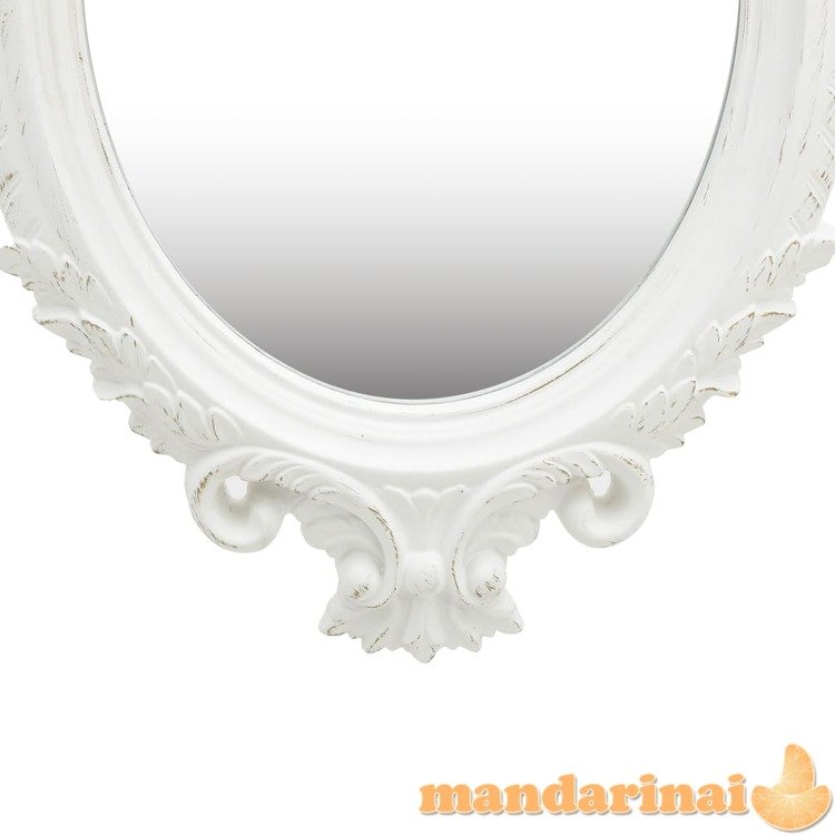 Sieninis veidrodis, baltos spalvos, 56x76cm, rūmų stiliaus