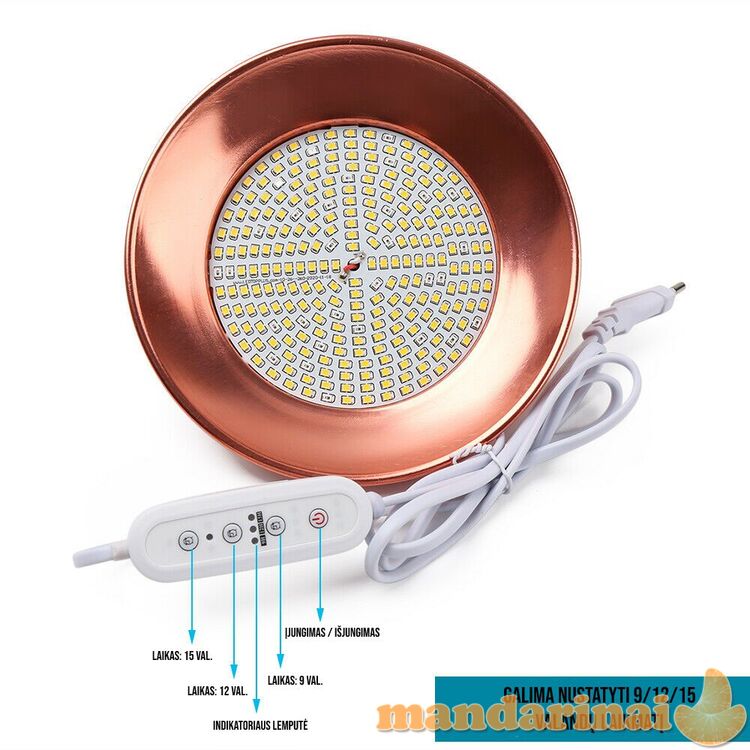 Pakabinamas 100W pilno spektro šviestuvas augalams