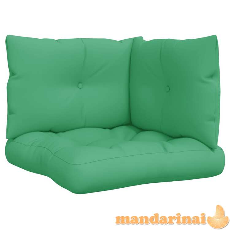 Pagalvėlės sofai iš palečių, 3vnt., žalios spalvos, audinys