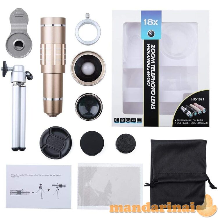 Artinantis objektyvų rinkinys telefonui