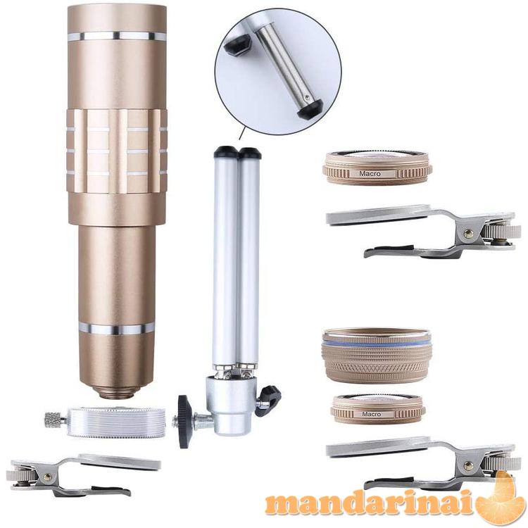 Artinantis objektyvų rinkinys telefonui