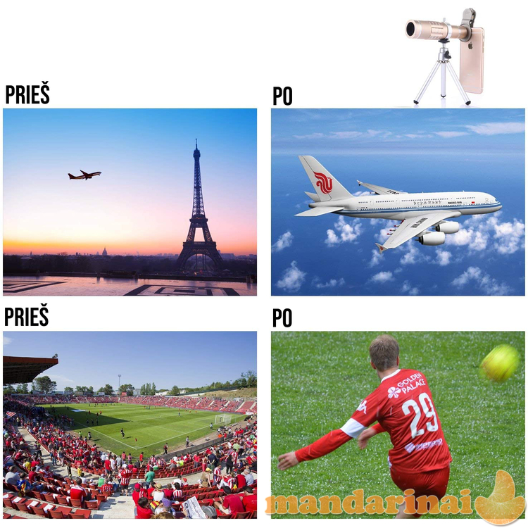 Artinantis objektyvų rinkinys telefonui