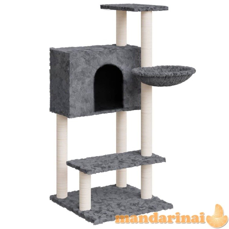 Draskyklė katėms su stovais iš sizalio, tamsiai pilka, 108,5cm