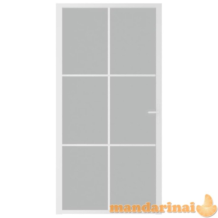 Vidaus durys, baltos, 102,5x201,5cm, matinis stiklas/aliuminis