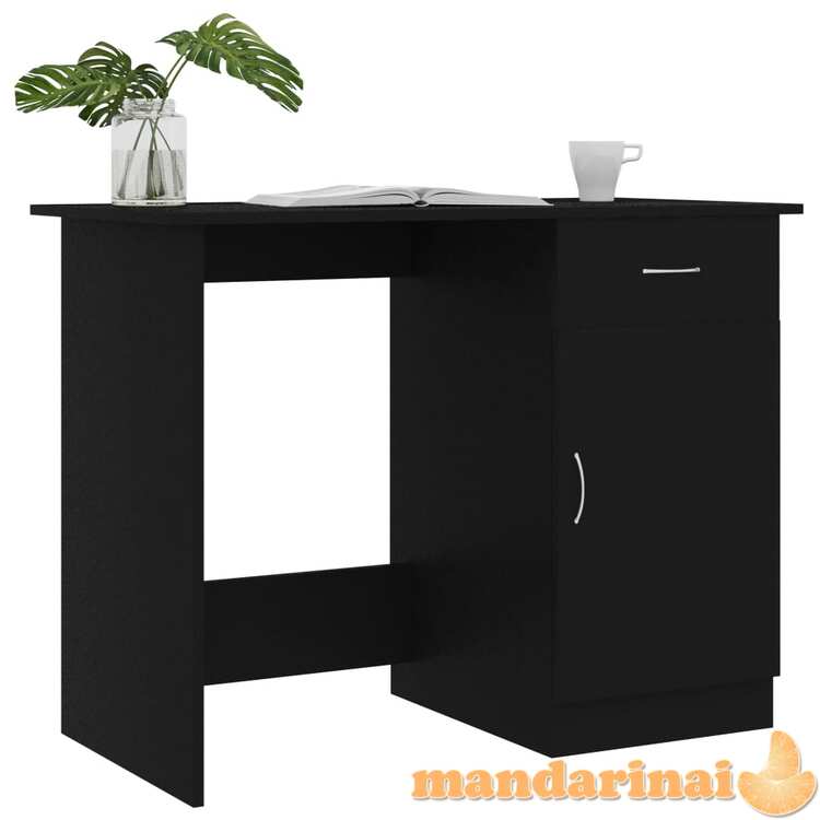 Rašomasis stalas, juodos spalvos, 100x50x76cm, mdp
