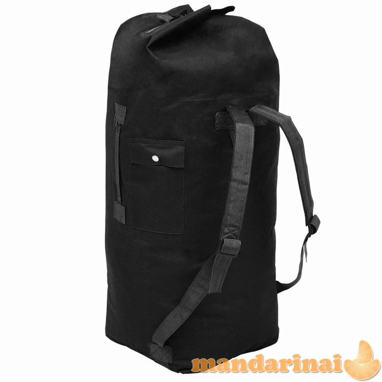 Militaristinio stiliaus daiktų krepšys, 85l, juodas