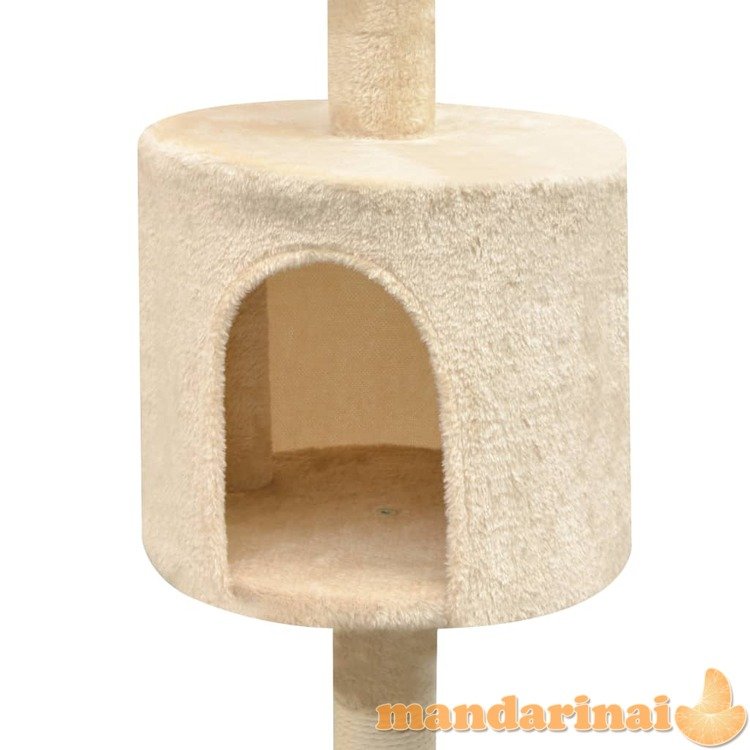 Draskyklė katėms su stovais iš sizalio, 125cm, smėlio sp.