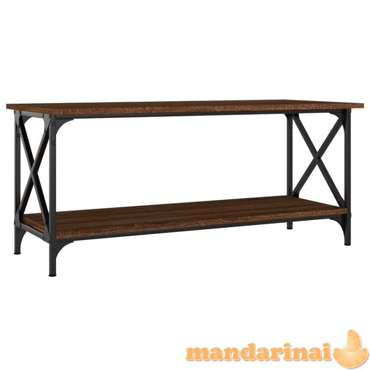 Kavos staliukas, rudas ąžuolo, 100x45x45cm, mediena ir geležis
