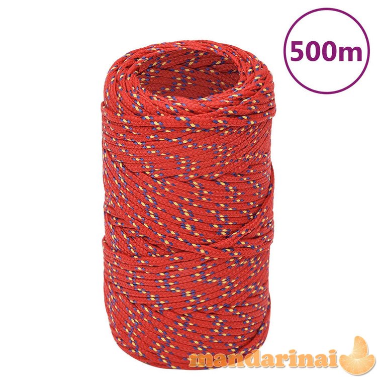 Valties virvė, raudonos spalvos, 2mm, 500m, polipropilenas