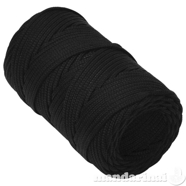 Darbo virvė, juodos spalvos, 2mm, 25m, poliesteris