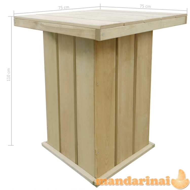 Baro stalas, 75x75x110cm, impregnuota pušies mediena