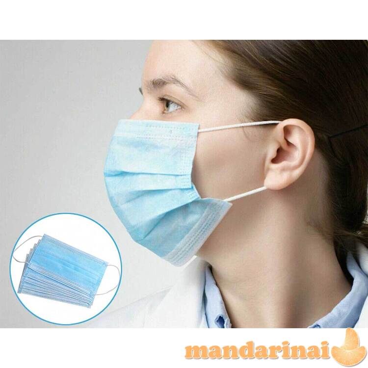 Medicininės apsauginės 3-jų sluoksnių veido kaukės (50 VNT.)