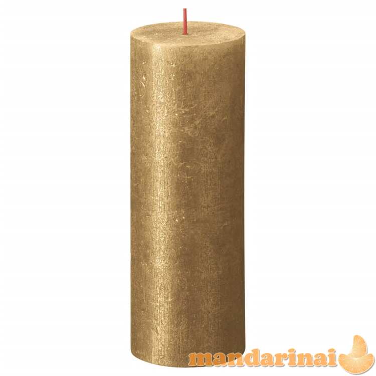 Bolsius Žvakės shimmer, 4vnt., auksinės, 190x68mm, cilindro formos