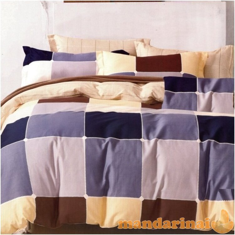 Keturių dalių dvipusis patalynės komplektas "Spalvotas Rytas", 200x220 cm